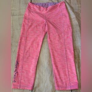 Lilly Pulitzer Weekender Leggings Pink Striped Heathered MEDIUM Athletic Woman’s